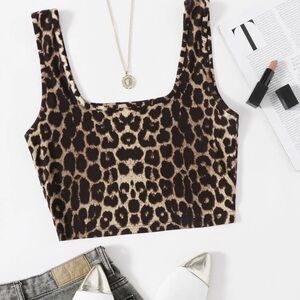 SHEIN Essnce Plus Leopard Print Tank Top